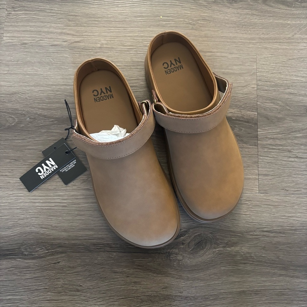 Madden NYC Tan Milo’s Slip-On Clogs in Cognac - Picture 2 of 12